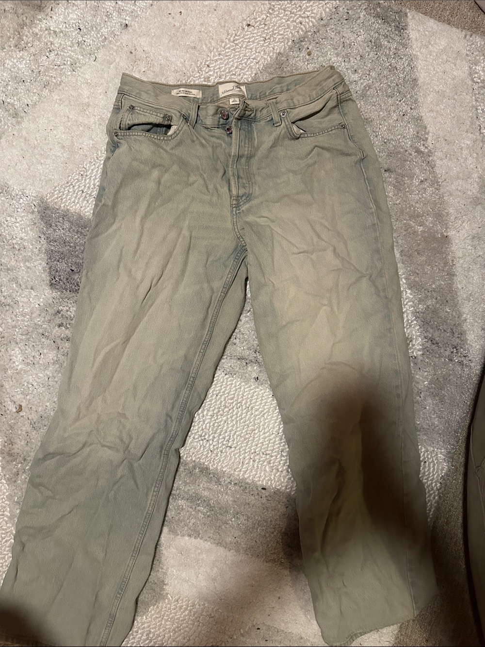 Universal Thread Men's Straight Jeans in Light Olive Green